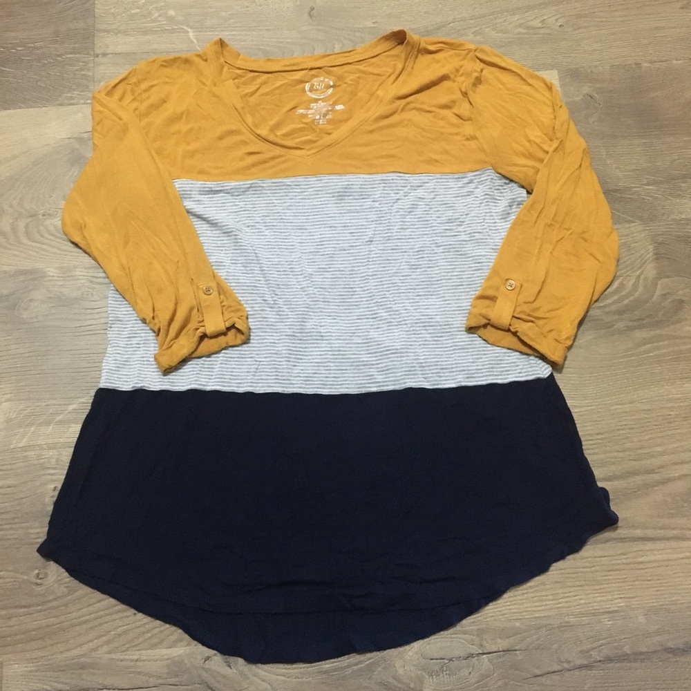 Maurices 24/7 three color block shirt